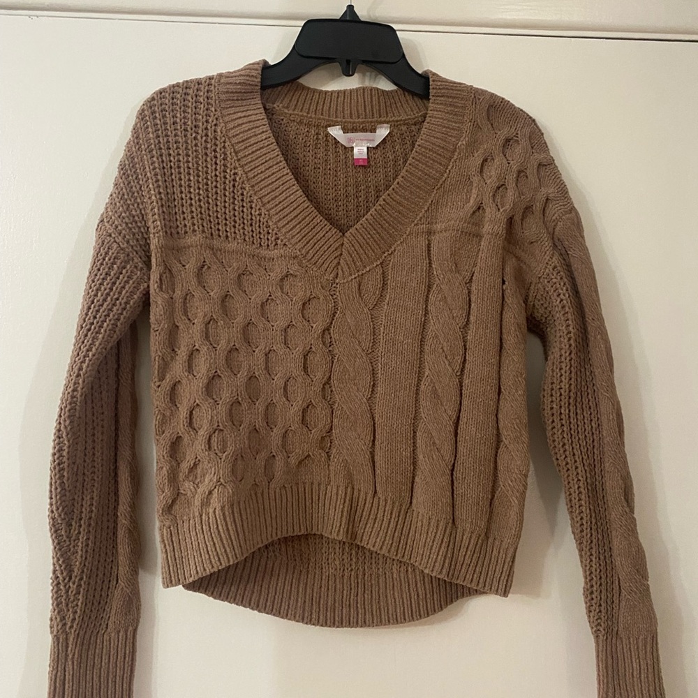 Cozy Brown Cable Knit Sweater